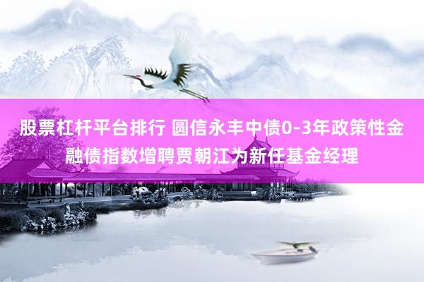 股票杠杆平台排行 圆信永丰中债0-3年政策性金融债指数增聘贾朝江为新任基金经理
