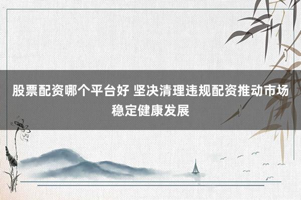 股票配资哪个平台好 坚决清理违规配资推动市场稳定健康发展