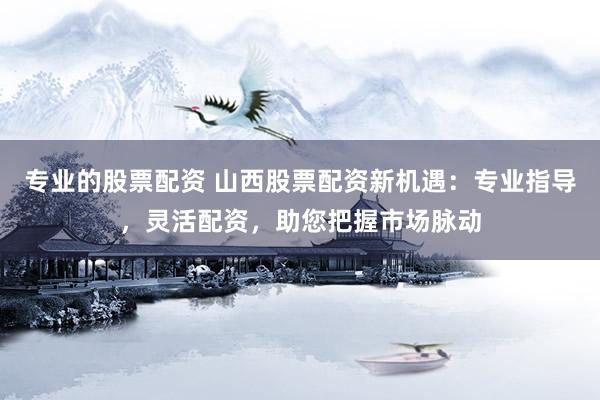 专业的股票配资 山西股票配资新机遇：专业指导，灵活配资，助您把握市场脉动