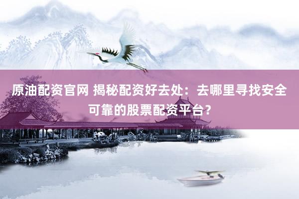 原油配资官网 揭秘配资好去处：去哪里寻找安全可靠的股票配资平台？