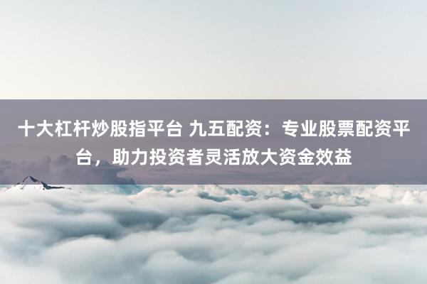 十大杠杆炒股指平台 九五配资：专业股票配资平台，助力投资者灵活放大资金效益