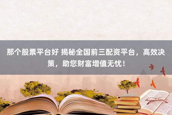 那个股票平台好 揭秘全国前三配资平台，高效决策，助您财富增值无忧！