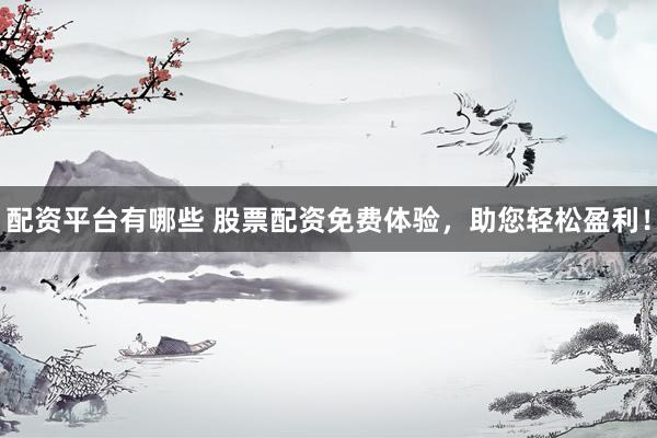 配资平台有哪些 股票配资免费体验，助您轻松盈利！