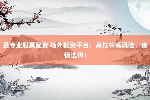 最专业股票配资 场外配资平台：高杠杆高风险，谨慎选择！