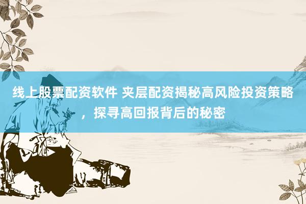 线上股票配资软件 夹层配资揭秘高风险投资策略，探寻高回报背后的秘密
