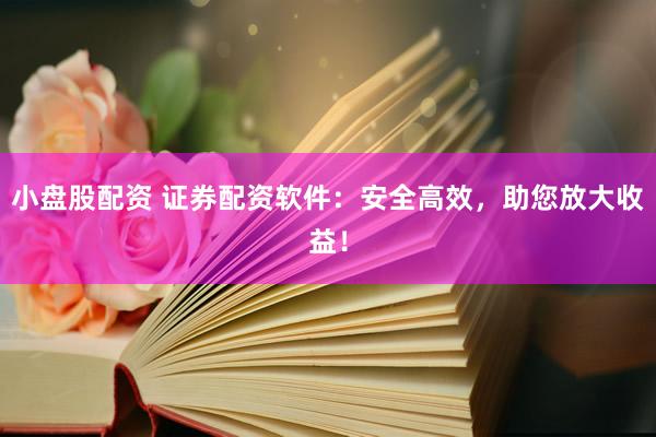 小盘股配资 证券配资软件：安全高效，助您放大收益！