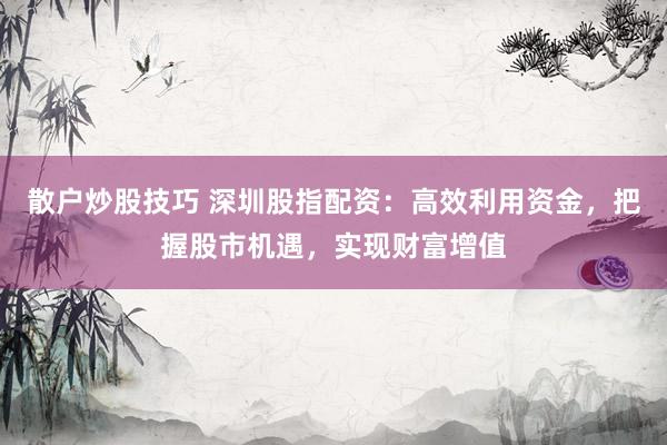 散户炒股技巧 深圳股指配资：高效利用资金，把握股市机遇，实现财富增值