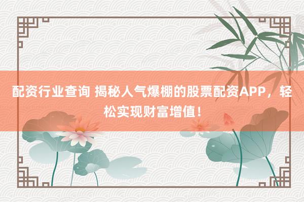 配资行业查询 揭秘人气爆棚的股票配资APP，轻松实现财富增值！
