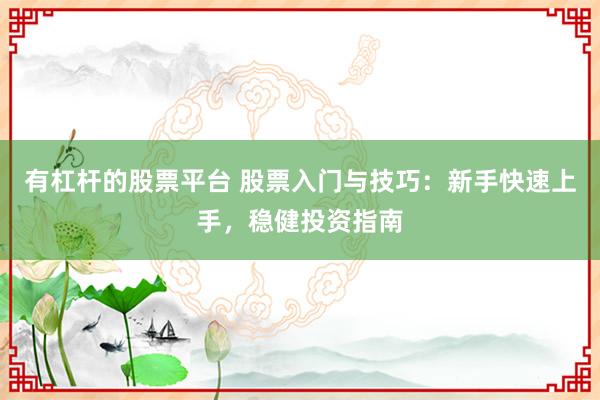 有杠杆的股票平台 股票入门与技巧:新手快速上手,稳健投资指南