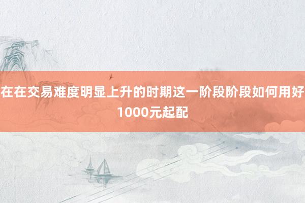 在在交易难度明显上升的时期这一阶段阶段如何用好1000元起配