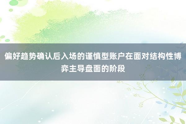 偏好趋势确认后入场的谨慎型账户在面对结构性博弈主导盘面的阶段